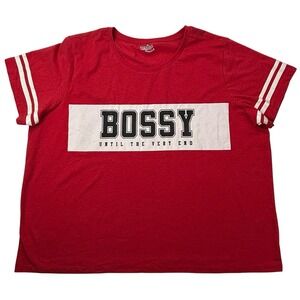 Joe Boxer Womens Plus 3X Pajama T-Shirt Blouse "Bossy Until‎ the Very End" NEW